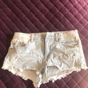 Light blue jean shorts